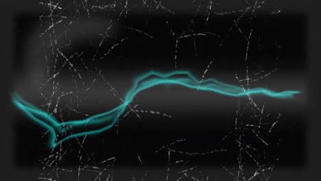 Animating neon blue waveform on black background