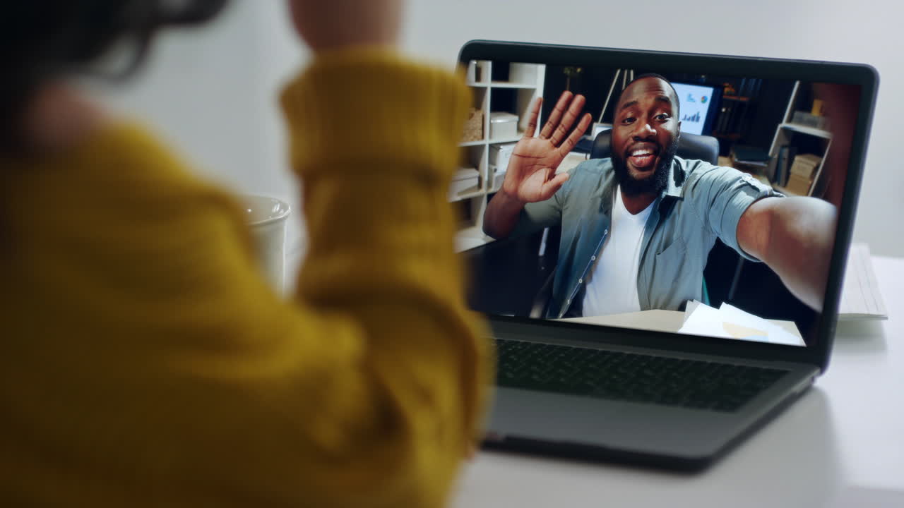 Video call on laptop
