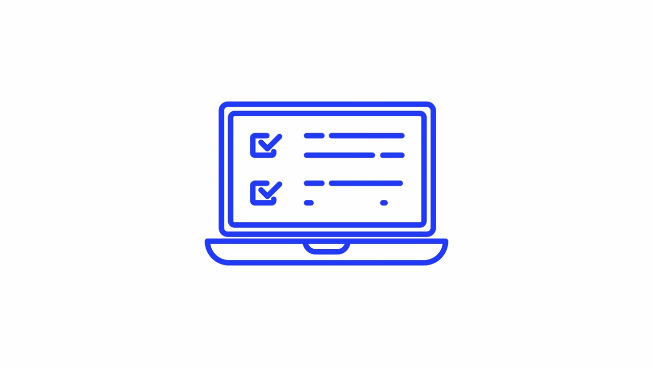 Animated Laptop Icon Displaying a Digital Checklist