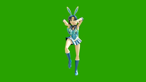 animation dancing cartoon anime girls. girl in the style of anime dancing. high quality seamless loop on green background.