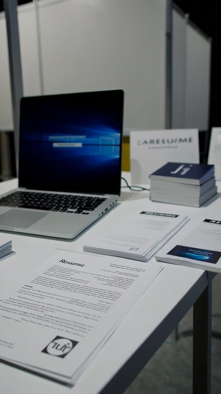Materiali per la candidatura di lavoro su un tavolo