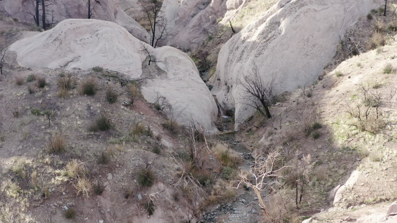 Canyon Landscape with Rock Formations and Stream