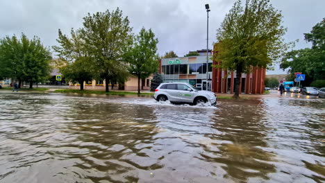 record level of rainfall in latvia causing floods leading to waterlogging on many roads