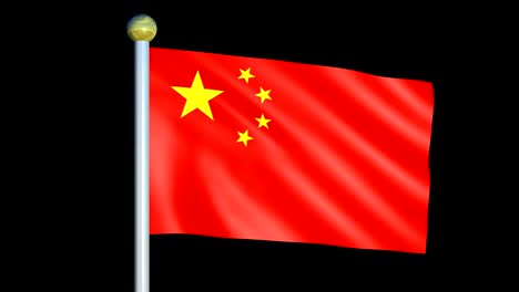 bandera animada de china con un gran bucle