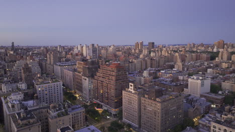 aerial view of new york city's upper west side at night. shot in manhattan