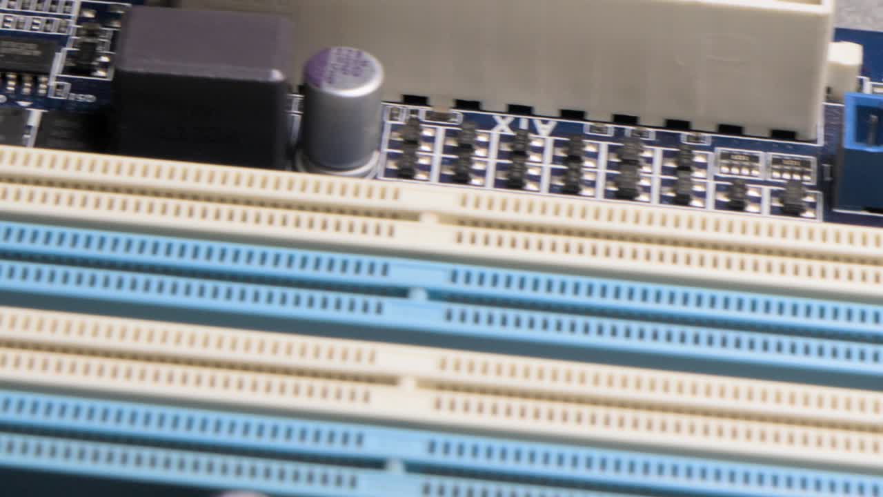 componente de la placa base de la computadora con vista de cerca