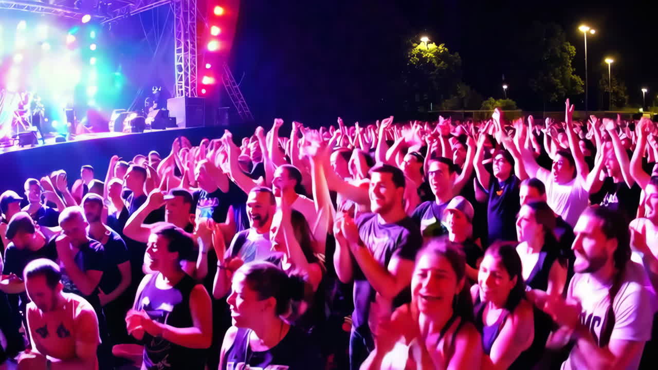 Crowd at a Nighttime Music Concert