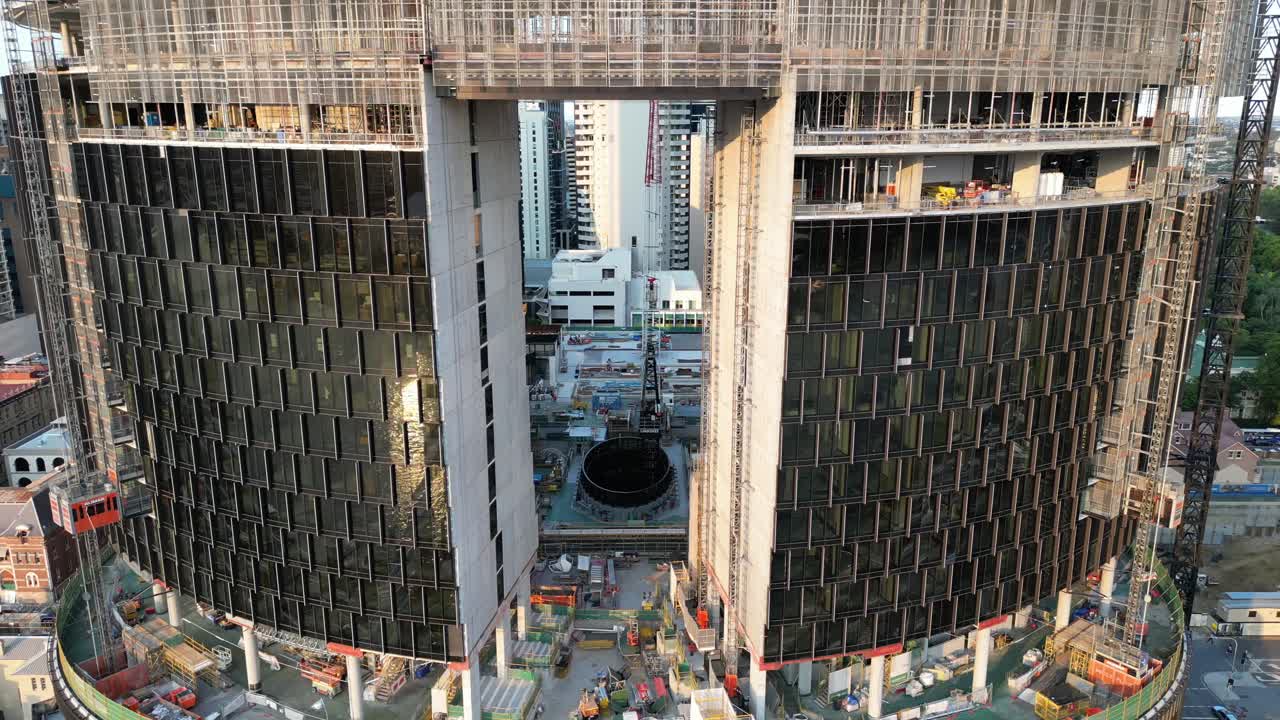 toma de distancia del desarrollo del casino queens wharf de la ciudad de brisbane