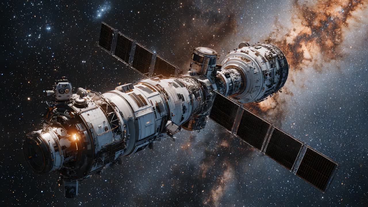A Stunning Visualization of a Spacecraft Orbiting in Deep Cosmos, Amassing Stars and Galaxies in an Incredible Display of Technology Against a Stellar Backdrop