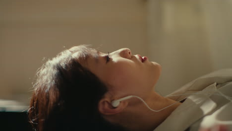 woman listening to music