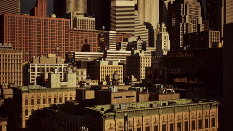 new york city skyline with manhattan skyscrapers after the storm