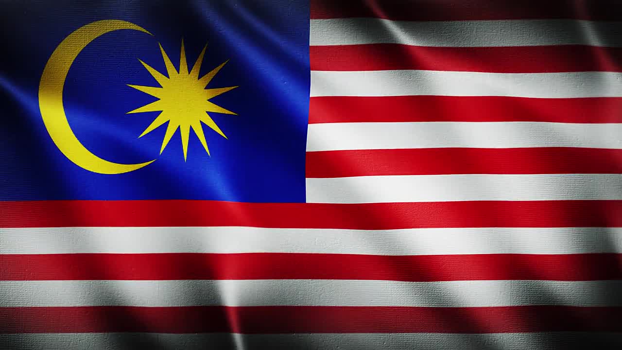 Bandiera della Malesia che sventola sullo sfondo