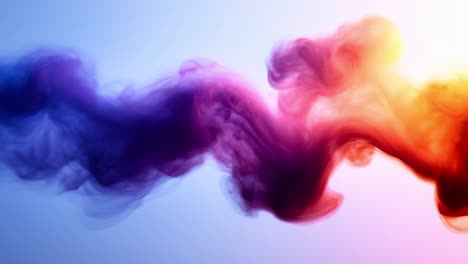 colorful abstract smoke waves in motion. vivid smoke waves blend hues of purple and orange, creating a dynamic and artistic display of colors and patterns.