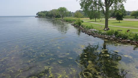 Lake-Erie-in-Michigan,-USA
