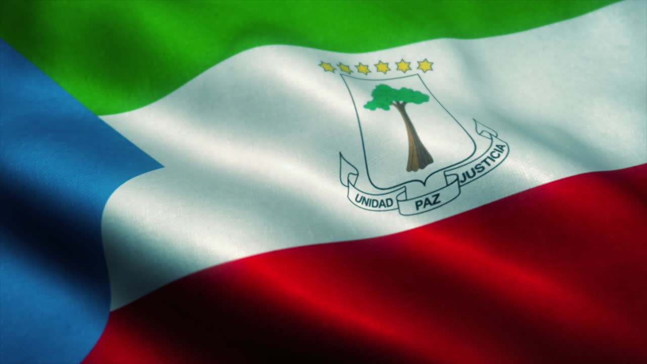 에토리얼 기니의 발이 바람에 흔들리고 있는 모습 (sign of equatorial guinea seamless loop animation)