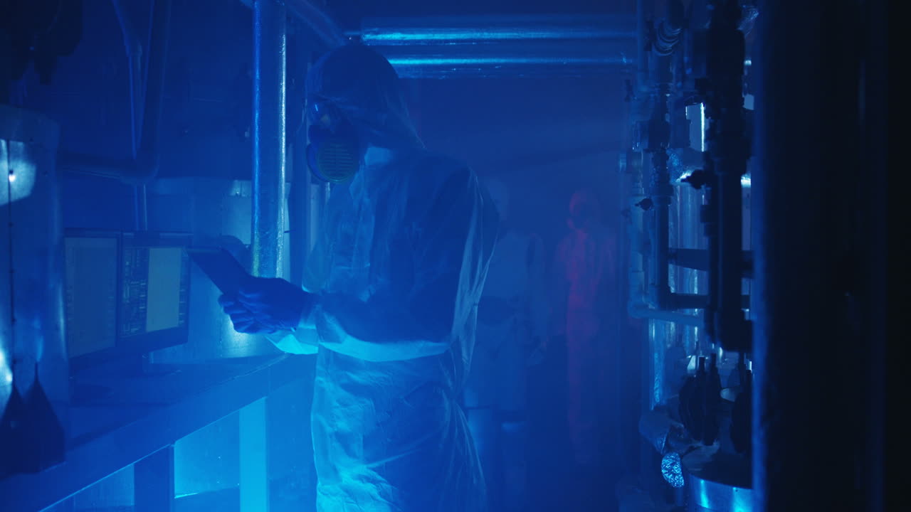 과학자들과 로들이 미래의 실험실에서