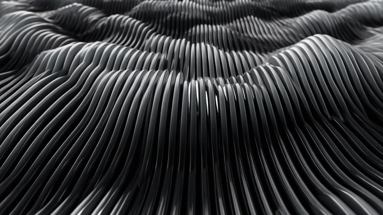 Abstract 3D Animation of Moving Metallic Waves