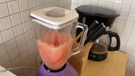 vegetables are ground in a blender to make sauce