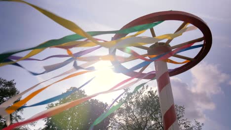 decorative multicolor ribbons waving in the wind