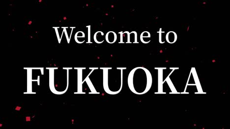 bienvenido a fukuoka mensaje de texto animación gráficos en movimiento