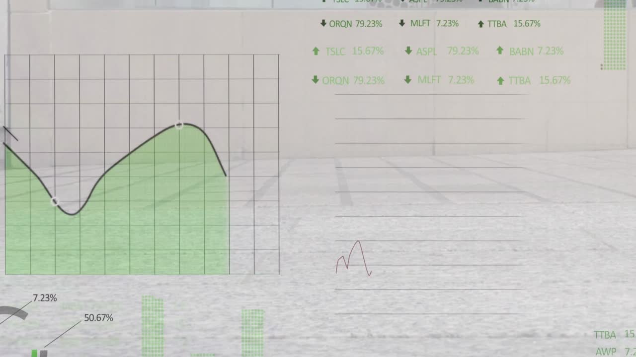 animación del procesamiento de datos estadísticos sobre un fondo blanco