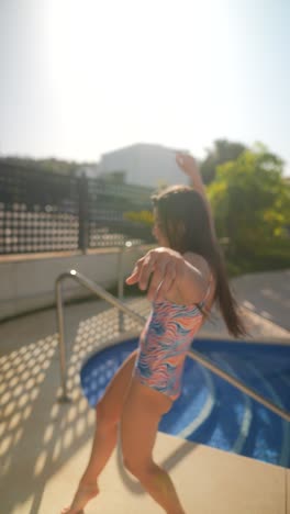 teen girl at the swimming pool