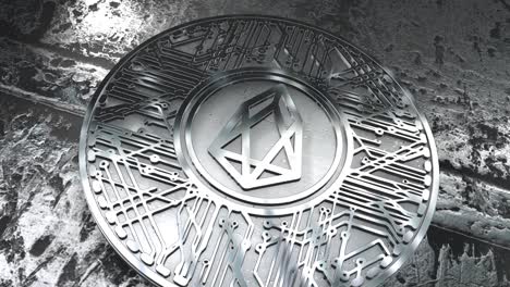 eos coin (eos) blockchain cryptocurrency altcoin rendering 3d