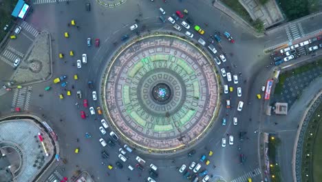 Aerial-view-of-1090-Chauraha-Gomti-Nagar,-DR-AMBEDKAR-DWAR,-Lucknow-metro-and-Lucknow-charbagh-railway-station-and-Lucknow-city