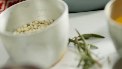 rice in bowl with various spices 4k