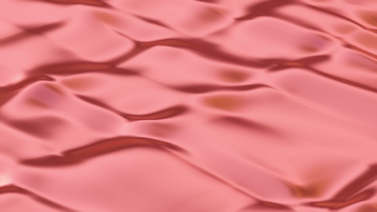 Onde di tessuto lamé metallico color rame che si estende.