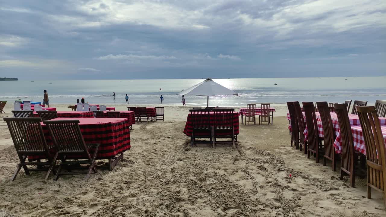 balinese Jimbaran beach famous for its perfect seafood restaurants