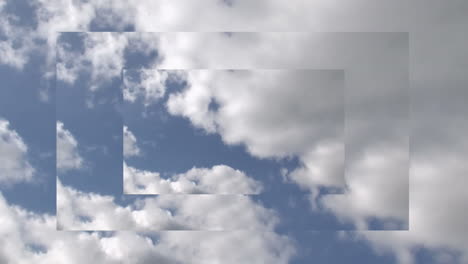 nubes en el cielo azul en tres tamaños de pantalla