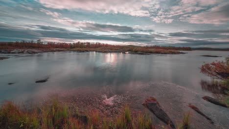 a beautiful sunset above the slow-flowing river