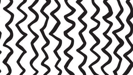 líneas de onda dibujadas a mano abstractas y divertidas sobre un fondo blanco. elemento lindo de dibujos animados en el estilo de stop motion vintage de moda. animación de boceto de bucle sin costuras para un proyecto de diseño creativo.