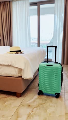 turquoise travel luggage