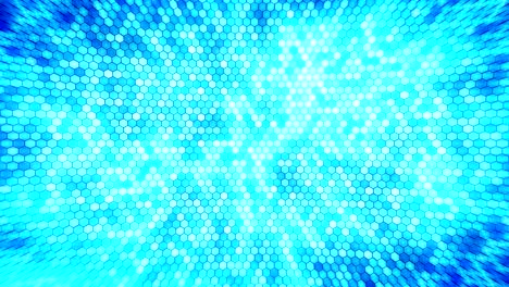 blue electric lightning honeycomb background. glowing electric hexagon with shining light. business technology loop animation.