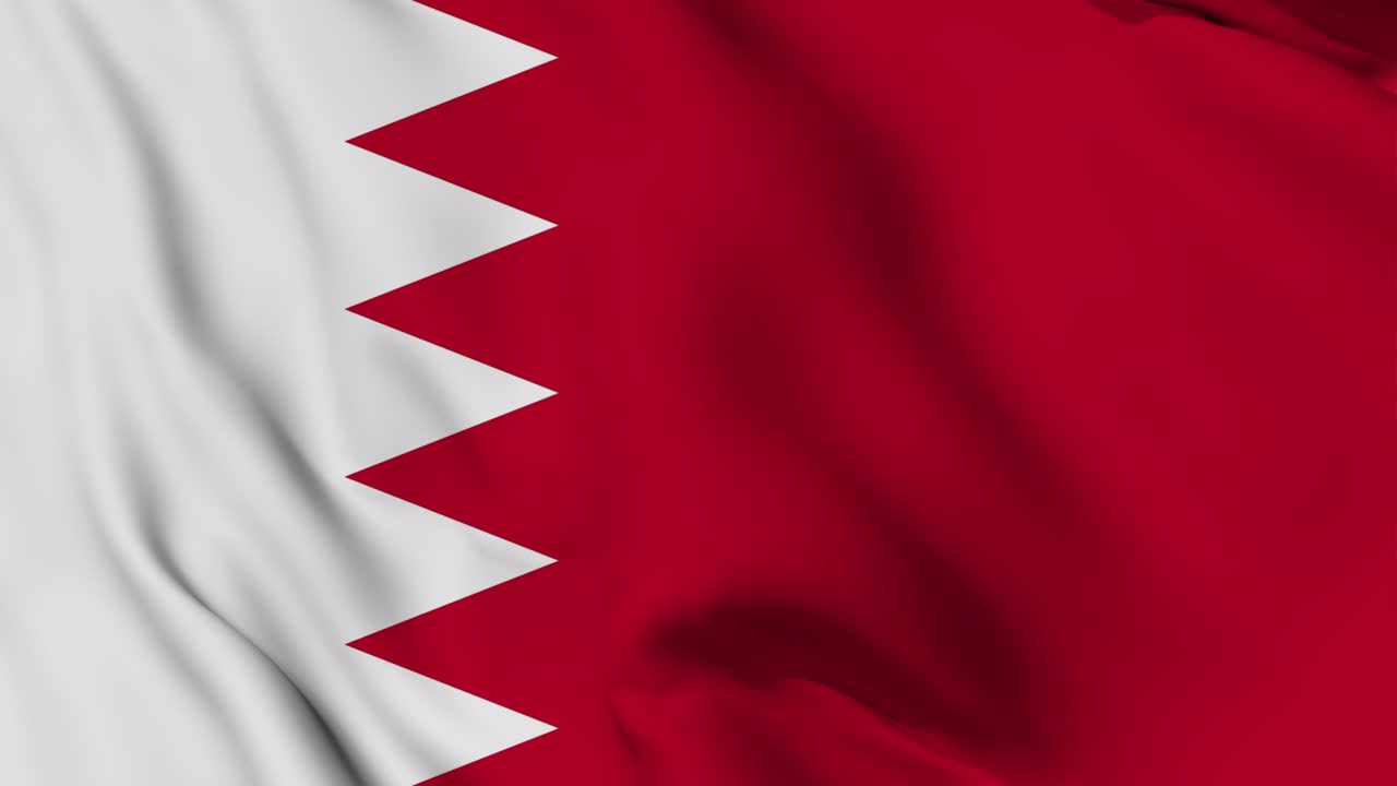 Animazione fluida della bandiera del Bahrain che sventola