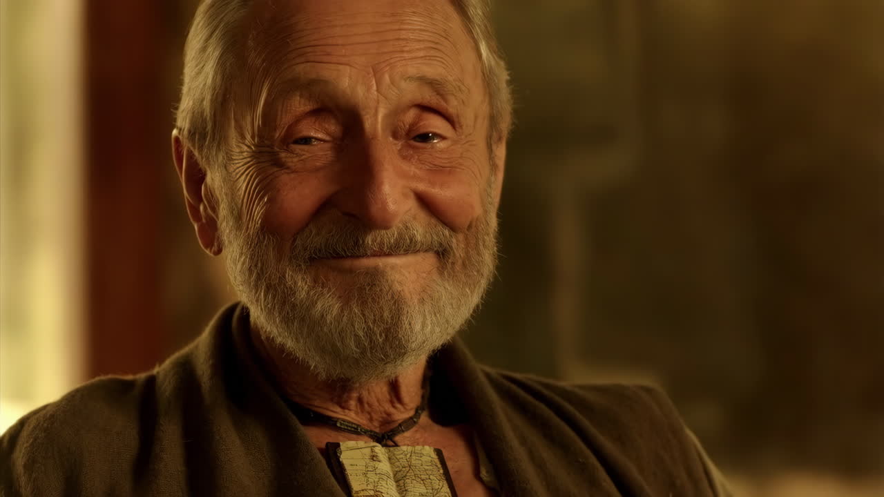 retrato de un anciano sonriente