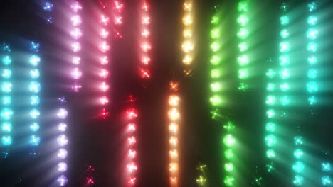 colorful flashing of multicolored spotlights