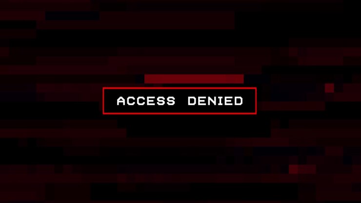 Retro Pixel Access Denied Text with Glitch Error Background