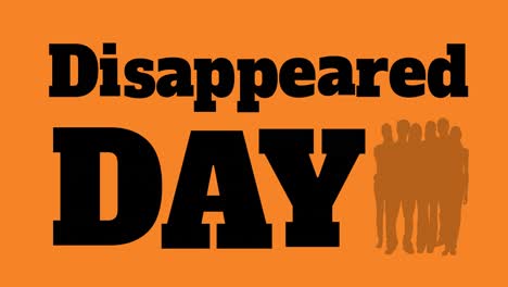 Animation-of-disappeared-day-text-and-people-silhouettes-on-orange-background