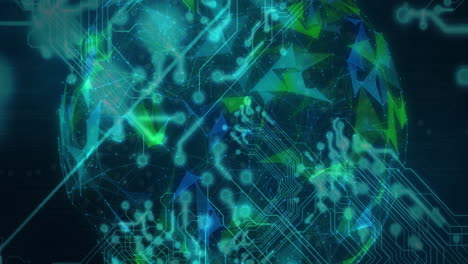 animación del procesamiento de datos y la red de conexiones en todo el mundo