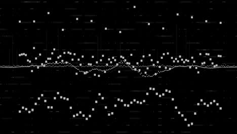 digital sound wave animation with white dots over black background