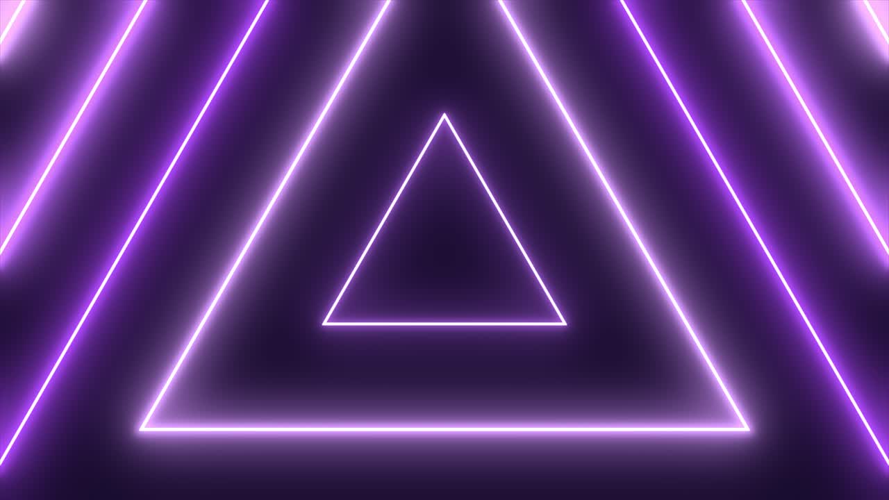 Dynamic Abstract Neon Triangle Light Tunnel Loop
