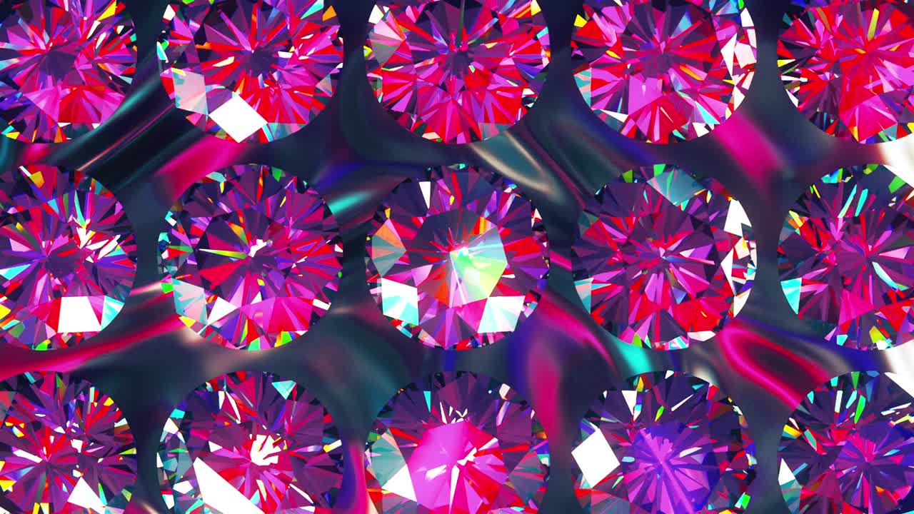 화려한 둥근 절단 스타일의 반이는 이리데센트 다이아몬드, 천천히 회전. 컴퓨터 생성 3d 렌더링. 아름다운 배경