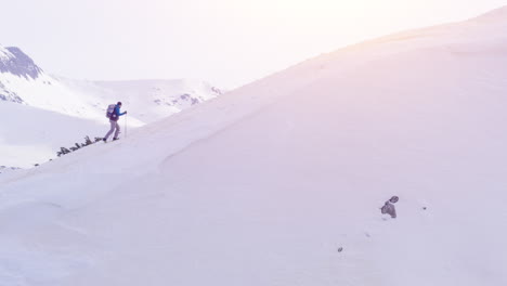 snowy mountain hike