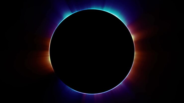 Abstract multicolored eclipse