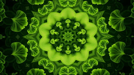vibrant green kaleidoscopic organic abstract pattern