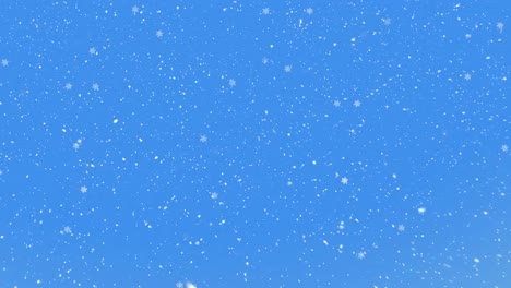 animation of window and christmas decorations over snow falling