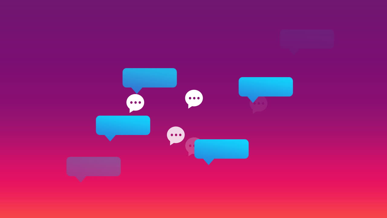 분홍색 배경 위의 미디어 아이콘의 애니메이션